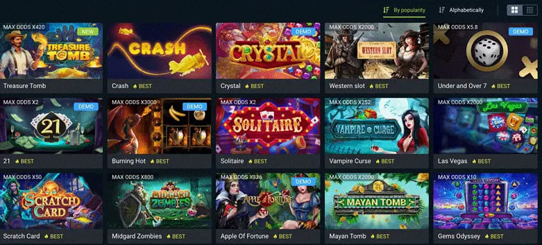 1xBet casino all real money games in Royal x Casino